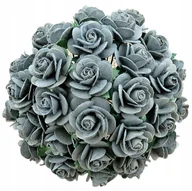 Zabawki kreatywne - KWIATY papierowe RÓŻYCZKI otwarte niebieskoszare 25mm 50szt - miniaturka - grafika 1