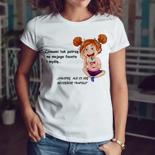 Czasami tak patrzę na mojego faceta i myślę… - koszulka damska - Koszulki i topy damskie - miniaturka - grafika 1