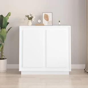 vidaXL Szafka, biała, 80x34x75 cm, materiał drewnopochodny - Szafki nocne - miniaturka - grafika 1