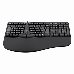 Powerton LANA, Klawiatura ergonomiczna CZ/SK, przewodowa (USB), czarna  WPK500E CZ/SK - Klawiatury - miniaturka - grafika 2