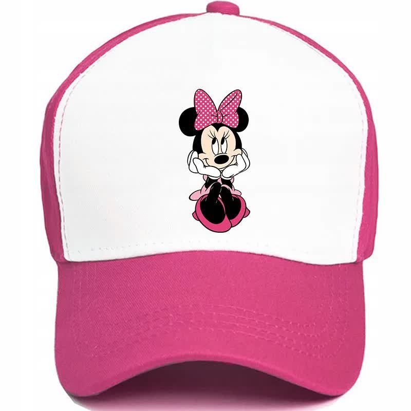 Czapka Różowa Daszek Na Wiosnę Lato MINNIE Wzory