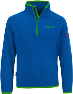 Bluzki dla dziewczynek - Bluza polarowa dziecięca Trollkids Kids Nordland Half Zip medium blue/green ciepła niebieska (707-113) - grafika 1