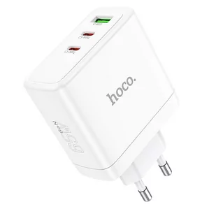 HOCO ładowarka sieciowa 2 x Typ C + USB A QC PD 65W GaN N30 biała - Akcesoria do smartwatchy - miniaturka - grafika 1