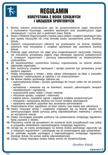IAA42 INSTRUKCJA REGULAMIN KORZYSTANIA Z BOISK SZKOLNYCH I URZĄDZEŃ SPORTOWYCH, HN - PŁYTA ELASTYCZNA 0,4MM; (245X350MM) - Instrukcje stanowiskowe BHP - miniaturka - grafika 1