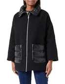 Kurtki damskie - Geox Damska kurtka W Calithe, czarny/czarny, 50 - miniaturka - grafika 1