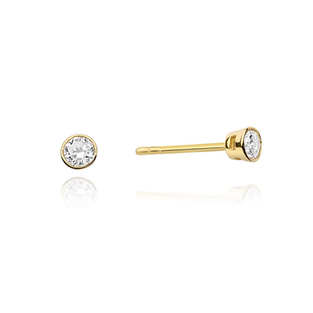 Złote kolczyki K0067 Diament 2 x 0,10ct żółte złoto pr. 585