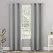 Firany i zasłony dla dzieci - Sun Zero Riley dziecięca sypialnia zaciemniająca zasłona z przelotkami, 100 cm x 201 cm, srebrna szara - miniaturka - grafika 1