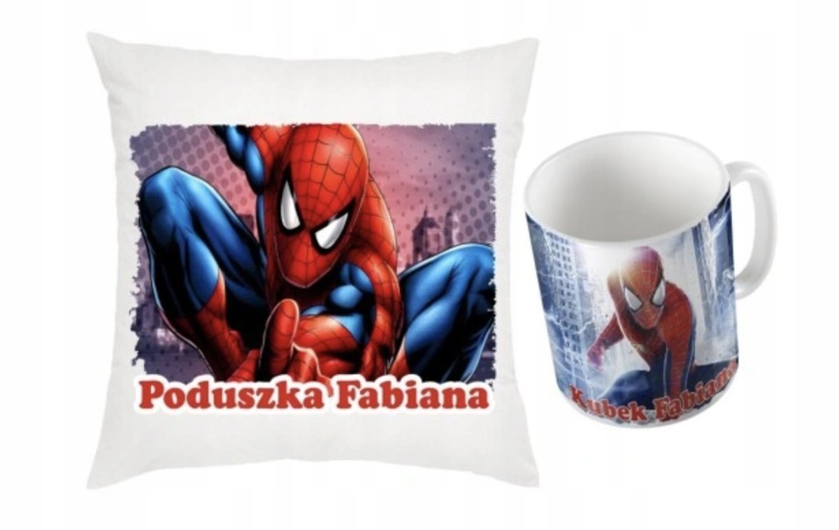 ZESTAW PODUSZKA + KUBEK Prezent SPIDERMAN SPIDER-MAN + IMIĘ 38