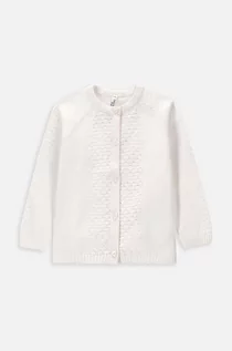 Swetry dla dziewczynek - Coccodrillo kardigan niemowlęcy kolor biały lekki - grafika 1