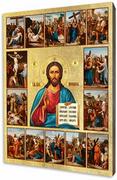 Ikony i obrazy sakralne - Ikona Chrystusa Pantokratora z Drogą Krzyżową Mistyczna Podróż Przez Tajemnice Męki Pańskiej - miniaturka - grafika 1