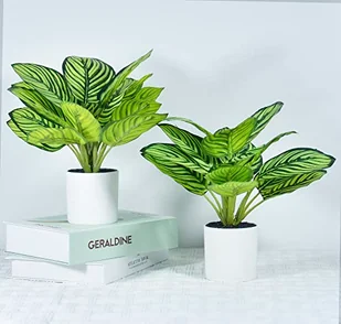 Sztuczne rośliny mini doniczkowe sztuczne rośliny sztuczne rośliny do wnętrz tworzywo sztuczne, roślinność rośliny dekoracja do domu łazienki biura wiejskiego biurka półka centralna dekoracja - Sztuczne kwiaty - miniaturka - grafika 1