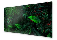 Dekoracje domu - Panel kuchenny HOMEPRINT Czerwone owoce wśród liści 120x60 cm - miniaturka - grafika 1