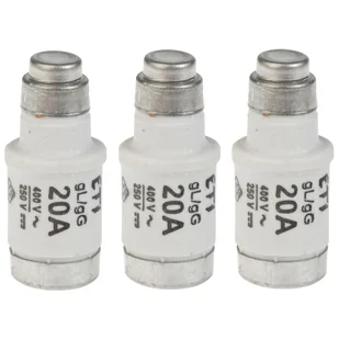 Wkładka topikowa D02 GG 20 A 3szt. 1822 - 00 ETI - Bezpieczniki elektryczne - miniaturka - grafika 1