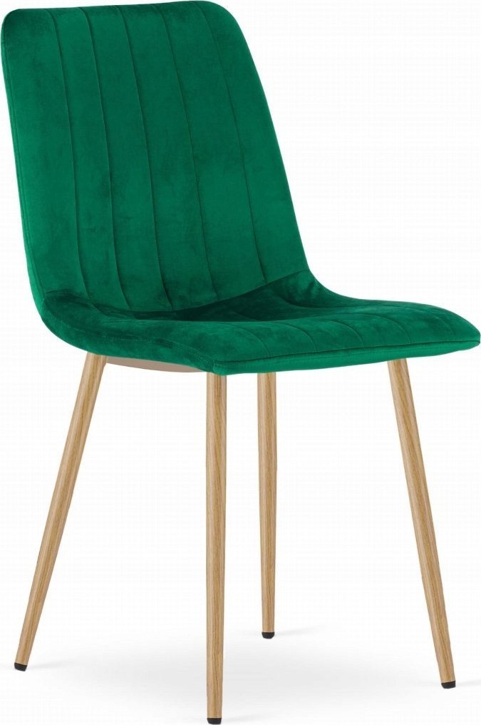 Leobert Krzesło LAVA - ciemna zieleń aksamit / nogi kolor drewna x 1