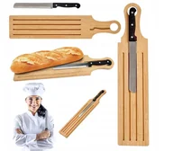 Deski do krojenia - Bambusowa Deska Do Serwowania Krojenia Chleba Patera Do Ser��w Z No��em - miniaturka - grafika 1