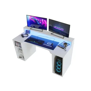 Biurko gamingowe SUPERNOVA211 LED - Białe - Biurka gamingowe - miniaturka - grafika 1