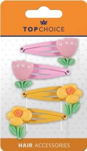Top Choice Spinki do włosów pyki kwiatki 26720 4 szt. - Zabawki kreatywne - miniaturka - grafika 1