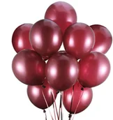 Balony i akcesoria - Balony metaliczne, śliwkowy, plum, burgund 50 szt. - miniaturka - grafika 1