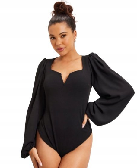 NELLY BODY DAMSKIE ELEGANCKIE Z BUFKAMI CZARNE XS DRD
