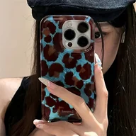 Etui i futerały do telefonów - TEMU Etui na telefon: Prosty, modny wzór w leopardzie, miękkie etui kompatybilne z iPhone 16 15 Pro Max 14 13 12 Pro Max 11 INS, koreańska ochrona - miniaturka - grafika 1