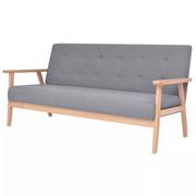 Sofy i kanapy - vidaXL 3-osobowa sofa tapicerowana tkaniną, szara - miniaturka - grafika 1