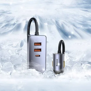 Baseus Share Together ładowarka samochodowa 2x USB / 2x USB Typ C 120W PPS Quick Charge Power Delivery szary (CCBT-A0G) - Ładowarki samochodowe - miniaturka - grafika 14