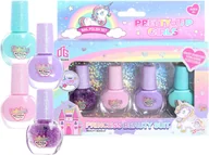 Zabawki kreatywne - Zmywalny LAKIER DO PAZNOKCI Dla dzieci Brokat 4 KOLORY zestaw lakierów 4szt - miniaturka - grafika 1