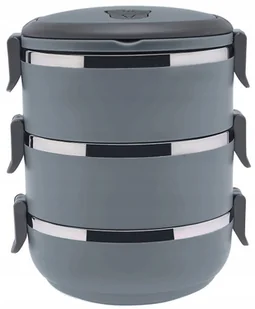 Termos Obiadowy Menażka Lunch Box 3Cz. 2,1L Szary - Termosy - miniaturka - grafika 1