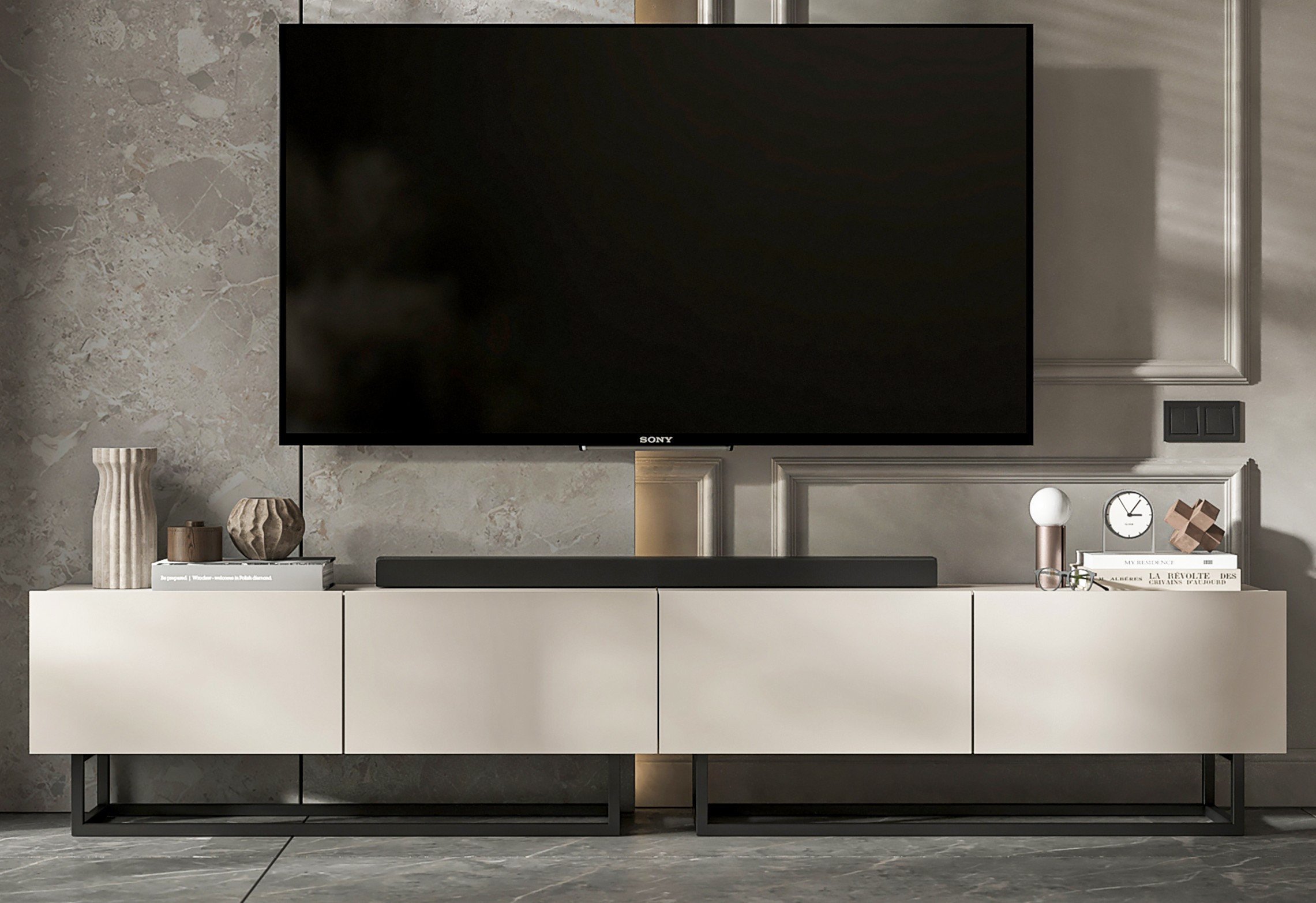 Szafka RTV Loft Industrialna komoda kaszmir mat 240 cm