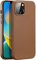 Etui i futerały do telefonów - Dux Ducis Grit skórzane etui do iPhone 14 elegancki pokrowiec ze sztucznej skóry (kompatybilne z MagSafe) brązowy - miniaturka - grafika 1