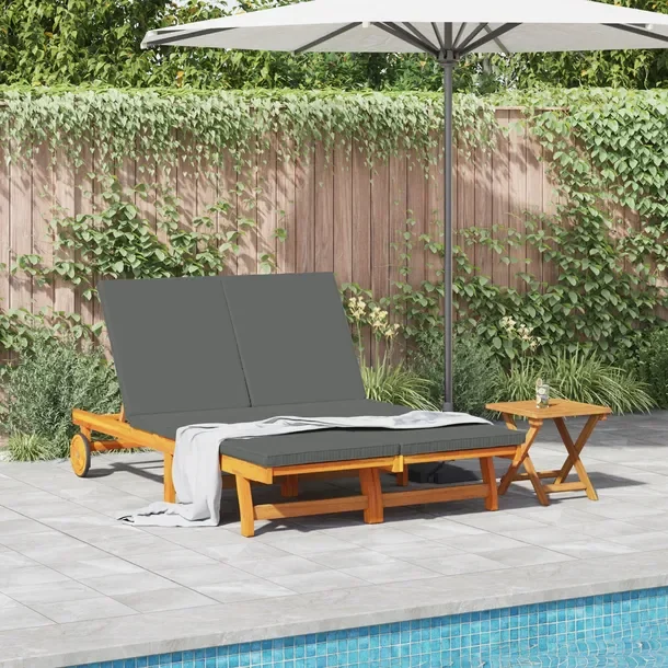 Regulowany Leżak Ogrodowy z Drewna Akacjowego Brązowy 126x200x84 cm