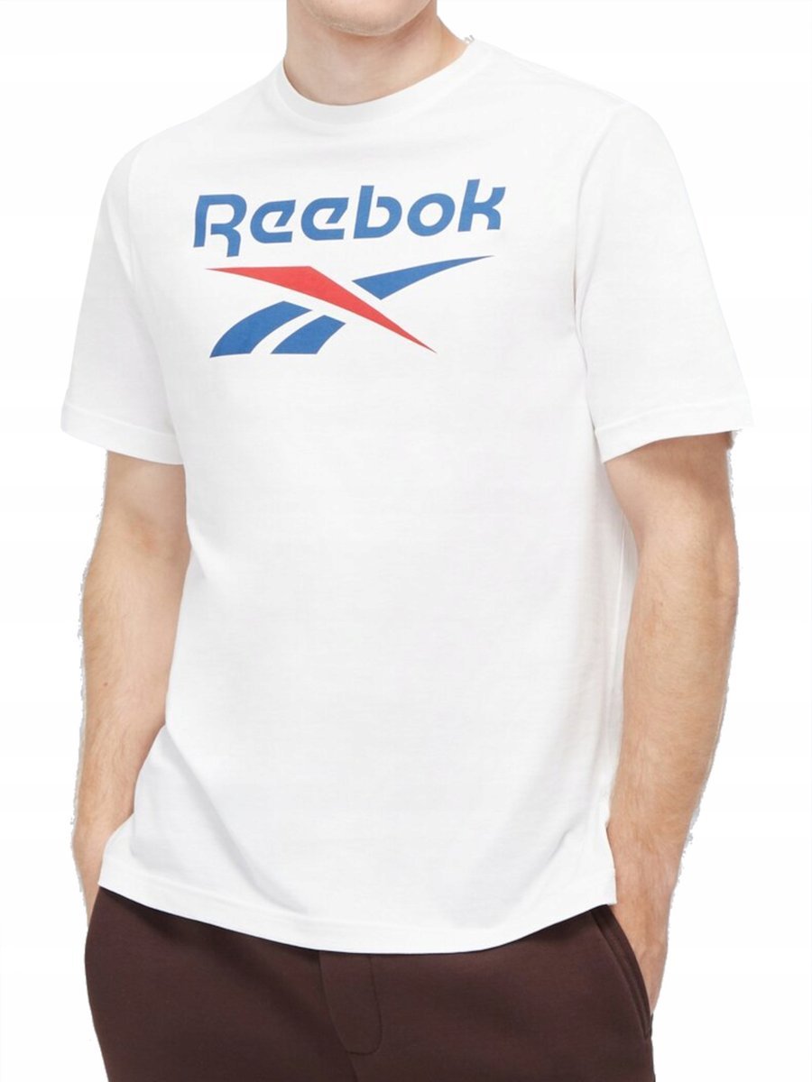 KOSZULKA REEBOK męska 100071175 biała sportowa bawełniana t-shirt S S