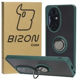 Bizon Etui z uchwytem na palec Case Hybrid Ring do Honor 200 Pro, przydymione z ciemnozieloną ramką - Etui i futerały do telefonów Bizon Etui z uchwytem na palec Case Hybrid Ring do Honor 200 Pro, przydymione z ciemnozieloną ramką - Etui i futerały do telefonów - miniaturka - grafika 1