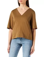 Koszulki i topy damskie - Sisley T-shirt damski, Brązowy 36d, M - miniaturka - grafika 1
