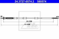 Linki hamulca postojowego - ATE LINKA HAMULCA 24.3727-0574.2 FIAT DOBLO CARGO 1.4 05 - miniaturka - grafika 1