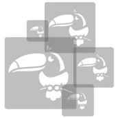 Szablony malarskie - Szablony Malarskie Wielokrotne 5 szt. // Tukany - miniaturka - grafika 1