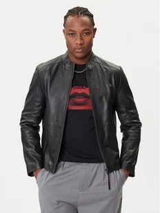 HUGO Kurtka skórzana Lokis-3 50540984 Czarny Slim Fit - Kurtki męskie - miniaturka - grafika 1