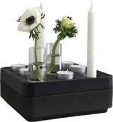 Świeczniki - Świecznik Stumpastaken S czarne aluminium z 4 wazonami i podstawką 6 el. - miniaturka - grafika 1