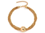 Naszyjniki - Naszyjnik Choker Łańcuszki Z Dużą Kulką - miniaturka - grafika 1