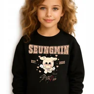 Bluzy dla dziewczynek - Bluza Dziecięca Czarna SEUNGMIN STRAYKIDS Prezent Muzyka KPOP Wz - 152 cm - miniaturka - grafika 1