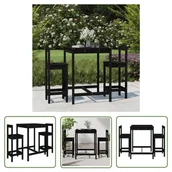 Meble ogrodowe - The Living Store 3-cz. zestaw mebli barowych do ogrodu - czarny - drewno sosnowe - Zestaw Mebli Barowych Do Ogrodu - miniaturka - grafika 1