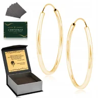 Kolczyki - Złote Pozłacane Kolczyki Kółka Koła 3Cm 925 Prezent Dla Kobiety Na Urodziny - miniaturka - grafika 1