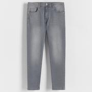 Spodnie męskie - Reserved - Jeansy slim z efektem sprania - Jasny szary - miniaturka - grafika 1