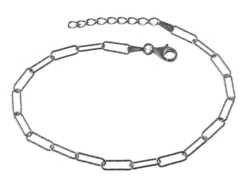 Bransoletka łańcuszek na nogę srebrny spinacze (060d1) bn060s - 2,2g.