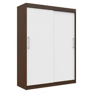 Szafy - Szafa przesuwna AKORD CLP Wenge 150 cm - 2 drzwi, fronty kolor Biały, mat, 6 półek - 150x60x200 cm - miniaturka - grafika 1