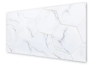 Panel kuchenny HOMEPRINT Białe sześciokątne płytki 125x50 cm - Dekoracje domu - miniaturka - grafika 1