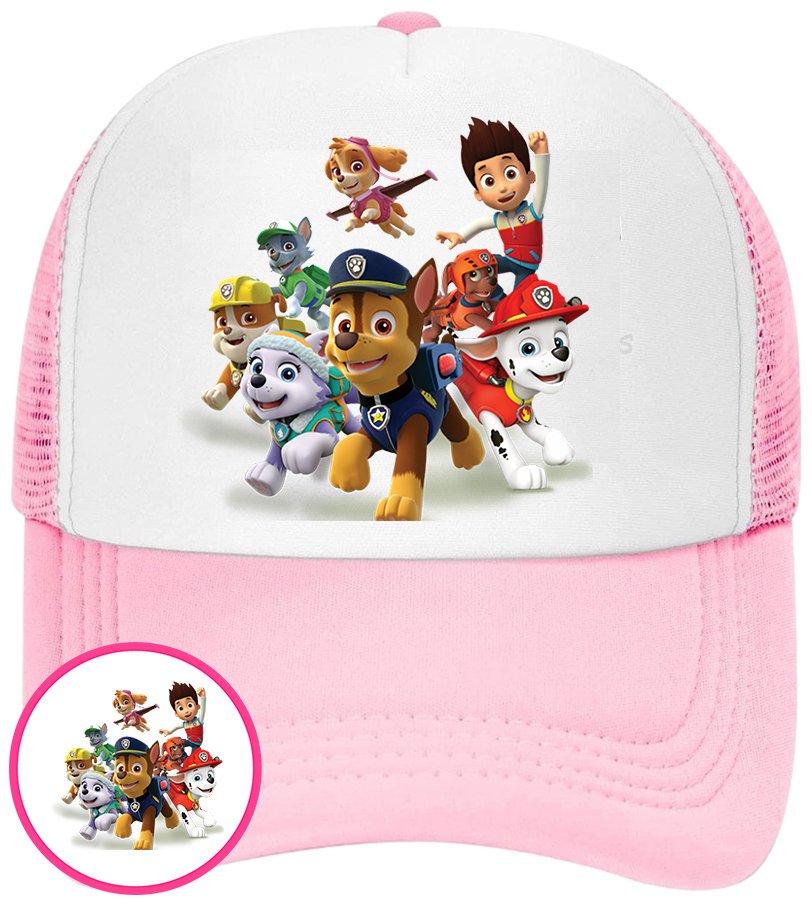 CZAPKA Z DASZKIEM PSI PATROL DLA DZIECI SIATKA RÓŻOWA BEJSBOLÓWKA