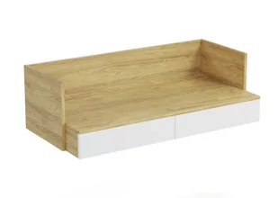Halmar Biurko MOBIUS 2S korpus kolor : hikora naturalna, fronty - biel alpejska - Biurka - miniaturka - grafika 1