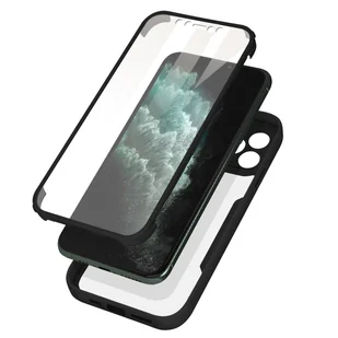 Etui na iPhone 11 Pro Plexiglas Tył i polimerowy przód Wzmocnione rogi czarne - Etui i futerały do telefonów - miniaturka - grafika 1