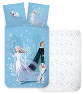 Pościel dla dzieci - POŚCIEL DO ŁÓŻECZKA 100x135 cm FROZEN ELSA ANNA OLAF 100% BAWEŁNA DISNEY - miniaturka - grafika 1